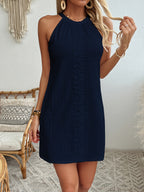 Ilona | Halter Neck Lace Sheath Mini Dress for Women