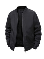 Christian | Ribbed Collar Longline Bomber Jacket for Men