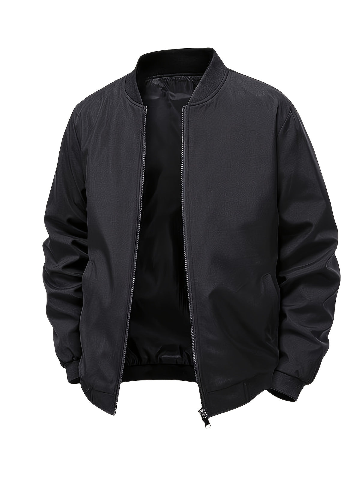 Christian | Ribbed Collar Longline Bomber Jacket for Men