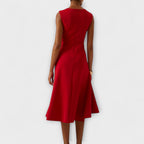Pearl | Draped Asymmetric Sleeveless Midi Dress for Women