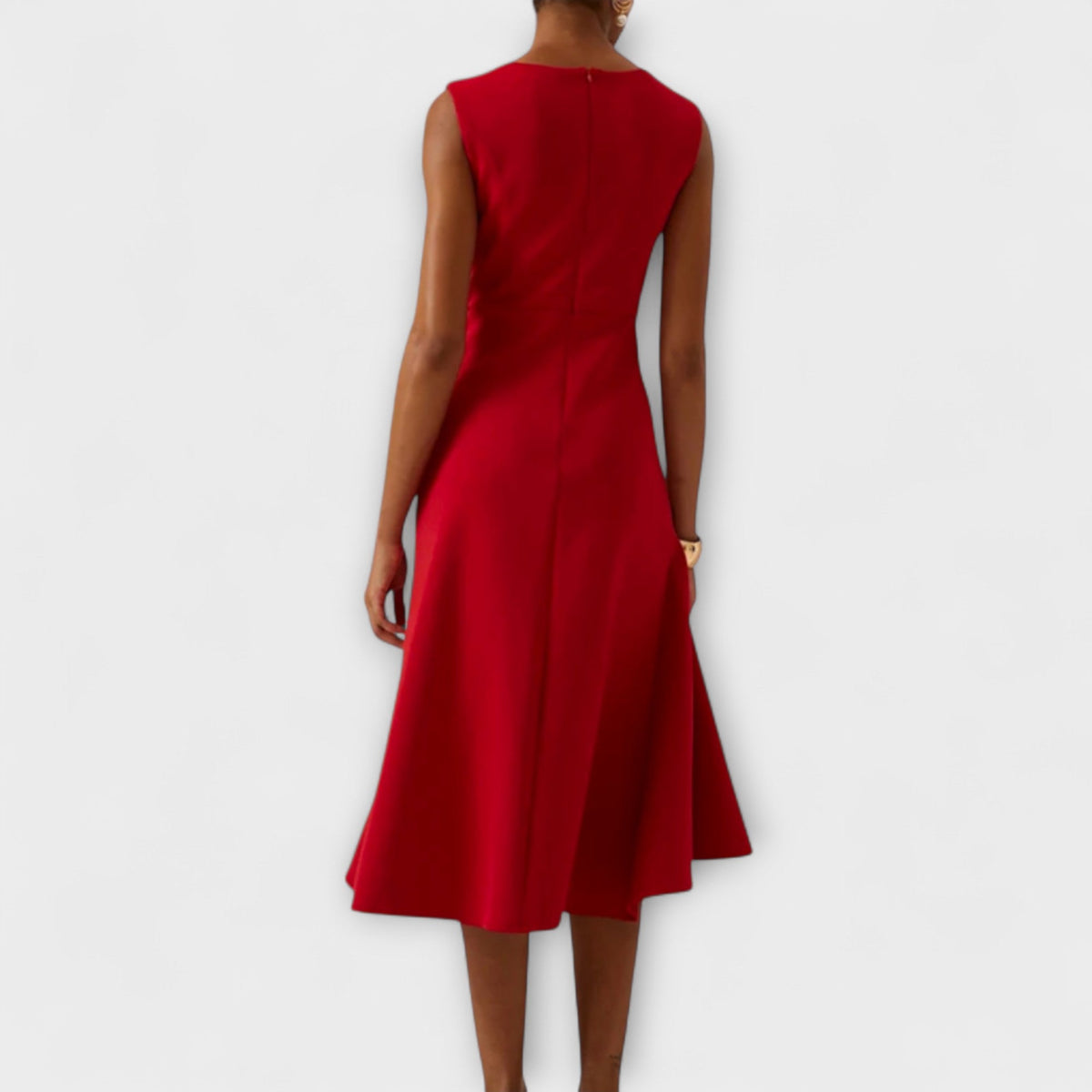 Pearl | Draped Asymmetric Sleeveless Midi Dress for Women