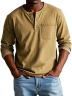 Florian | Men's Long Sleeve Henley Shirt with Button Placket