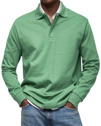 Finn | Long Sleeve Button-Front Collared Polo for Men