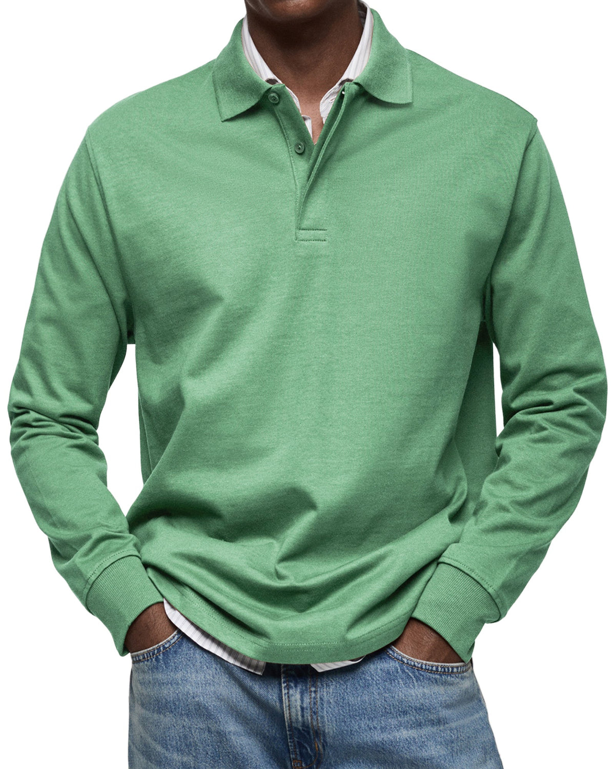 Finn | Long Sleeve Button-Front Collared Polo for Men