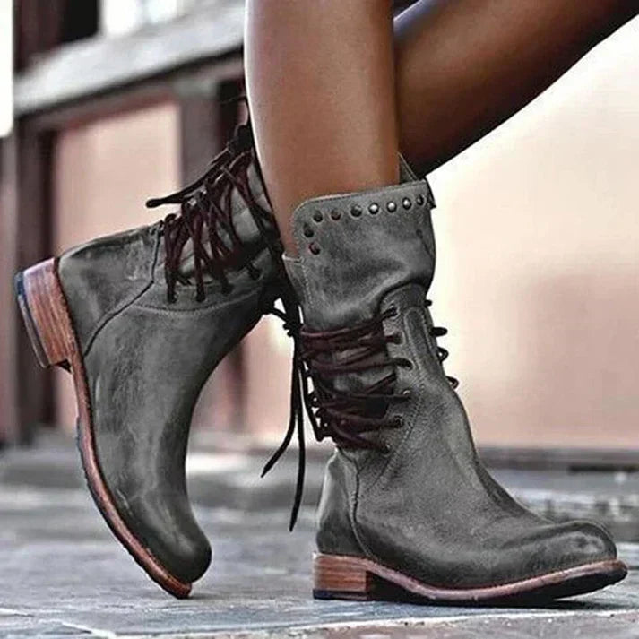 Fenna | Lace-Up Ankle Boots with Round Toe for Women