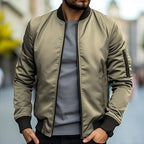 Arnold | Ribbed Collar Bomber Jacket for Men