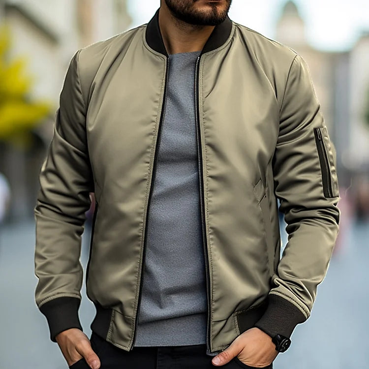 Arnold | Ribbed Collar Bomber Jacket for Men
