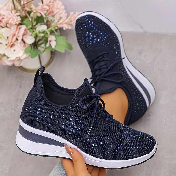 Nadalynn | Rhinestone Mesh Slip-On Sneakers for Women
