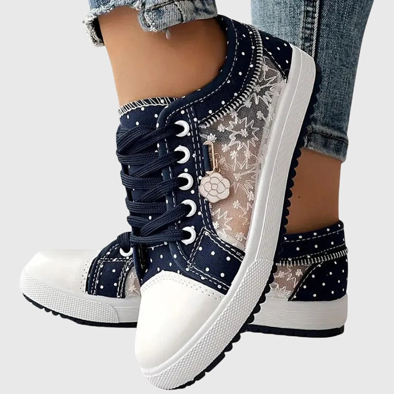 Louise | Wide-Fit Lace-Up Sneakers with Arch Support for Women