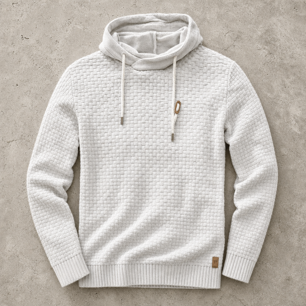 Theophile | Waffle-Knit Cowl-Neck Hoodie for Men