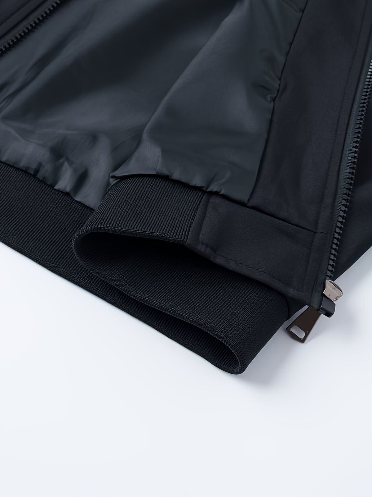 Christian | Ribbed Collar Longline Bomber Jacket for Men