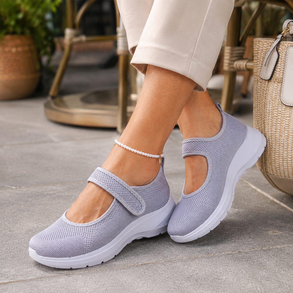 Alexa Adjustable-Strap Mesh Platform Sneakers for Women