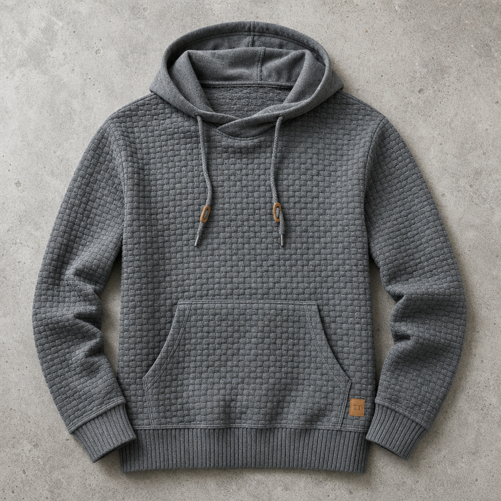 Theophile | Waffle-Knit Cowl-Neck Hoodie for Men