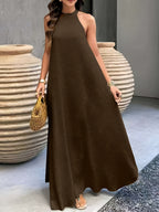 Noor | Textured Halter Neck Maxi Dress for Women