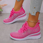 Nadalynn | Rhinestone Mesh Slip-On Sneakers for Women