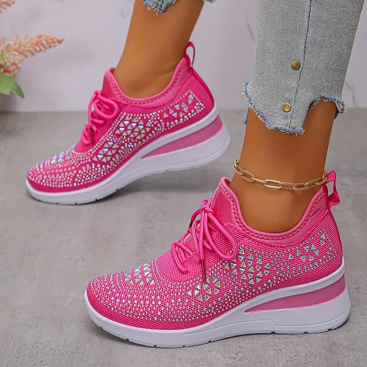 Nadalynn | Rhinestone Mesh Slip-On Sneakers for Women