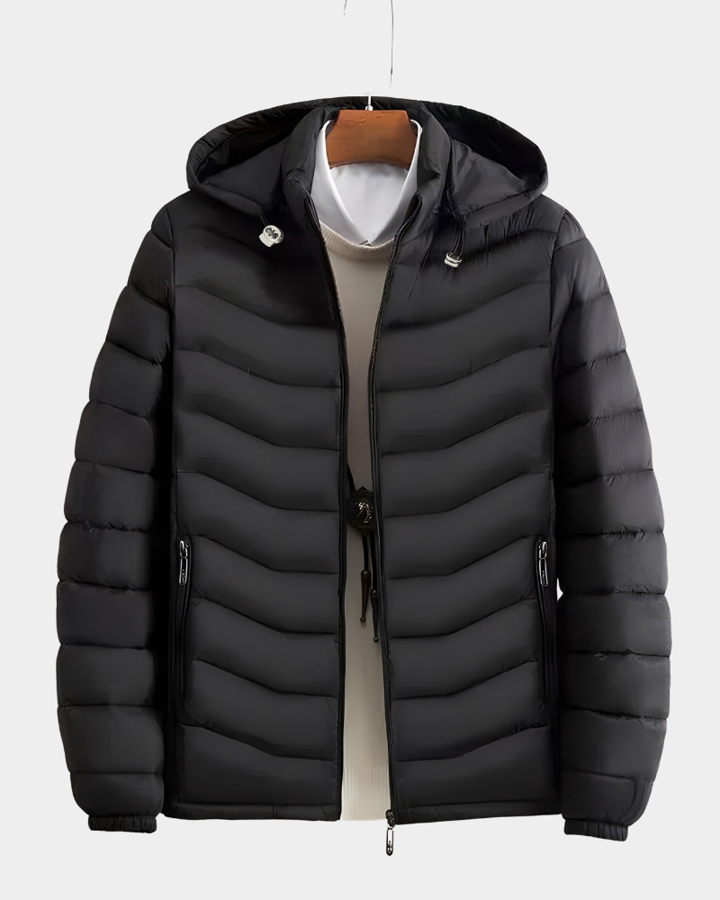 Garrett | Quilted Puffer Jacket with Detachable Hood for Men