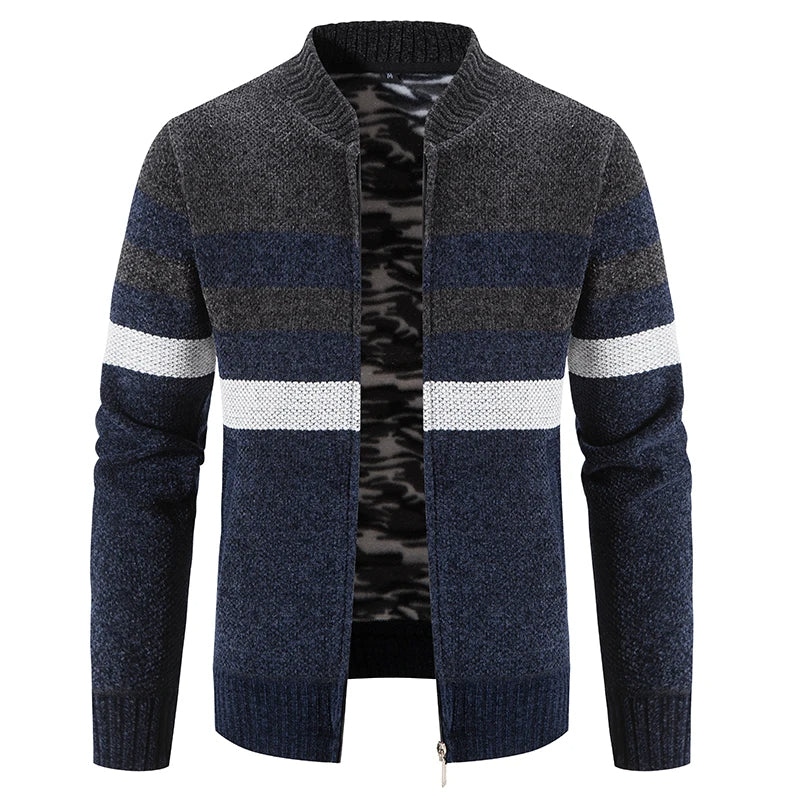 Nils | Ribbed Zip-Up Vest with Contrast Trim for Men