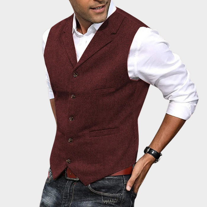 Damon | Tailored Fitted Vest with Button Front for Men