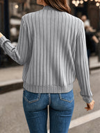 Jasmine | Ribbed Zip-Front Bomber Cardigan for Women