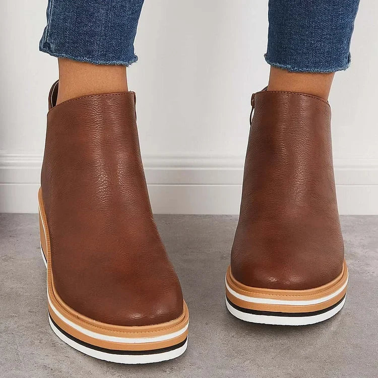Hanne | Side-Zip Ankle Boots with Structured Sole for Women