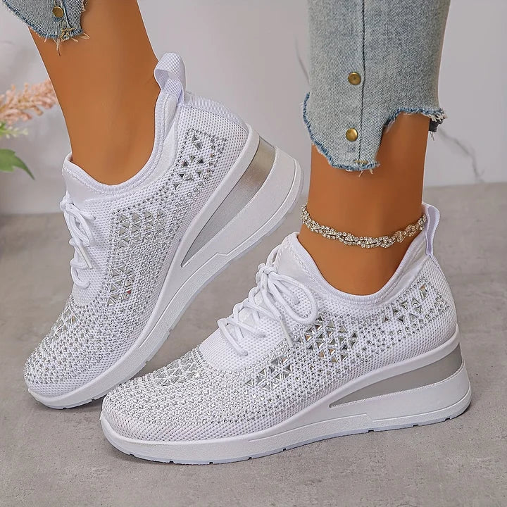 Nadalynn | Rhinestone Mesh Slip-On Sneakers for Women