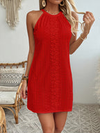 Ilona | Halter Neck Lace Sheath Mini Dress for Women