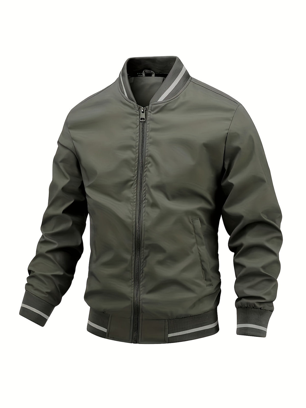 Armand | Ribbed Stand Collar Bomber Jacket for Men