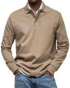 Finn | Long Sleeve Button-Front Collared Polo for Men