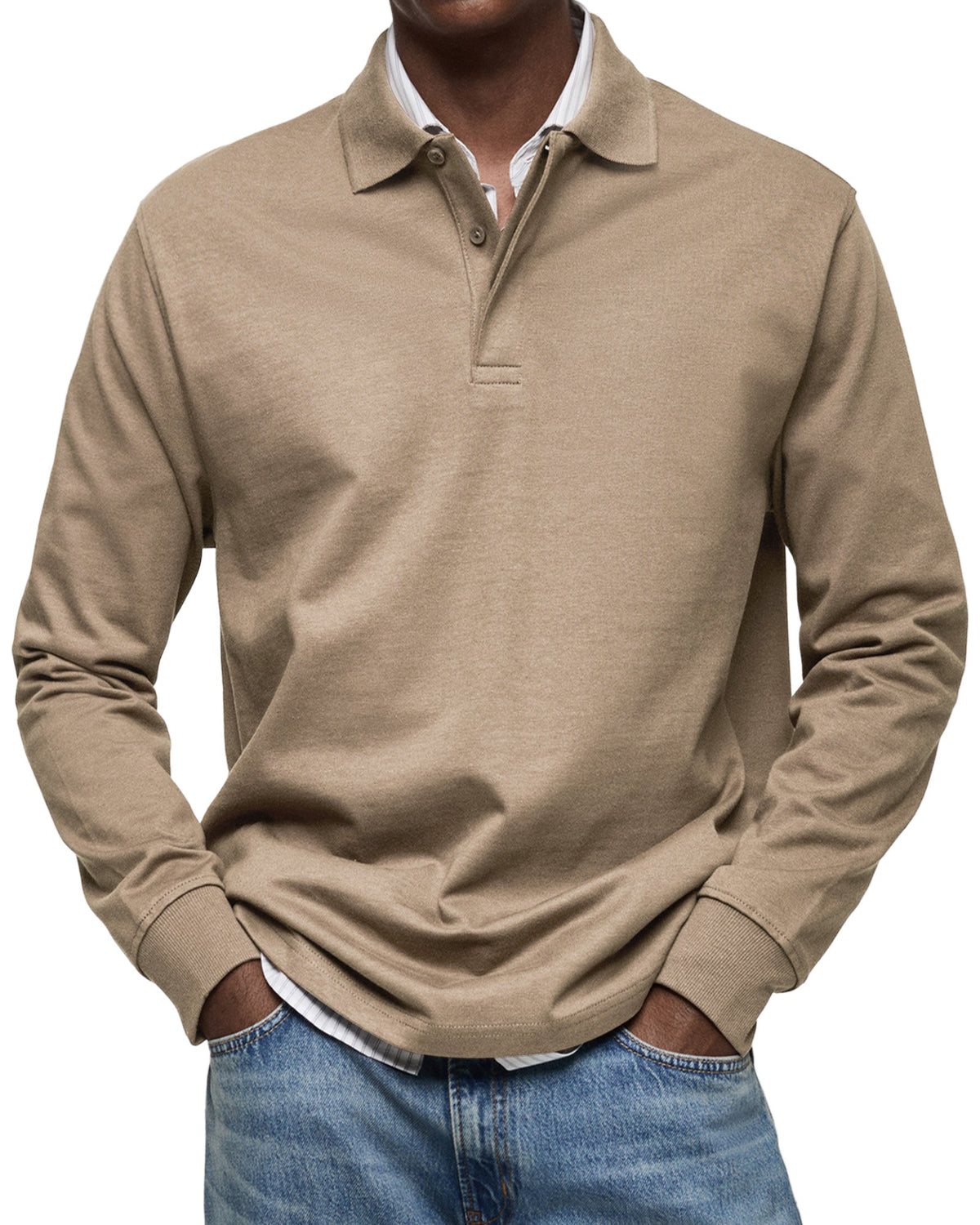 Finn | Long Sleeve Button-Front Collared Polo for Men