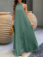 Noor | Textured Halter Neck Maxi Dress for Women