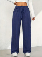 Carla | Baggy Sweatpants with Textured Ribbed Wide Leg for Women