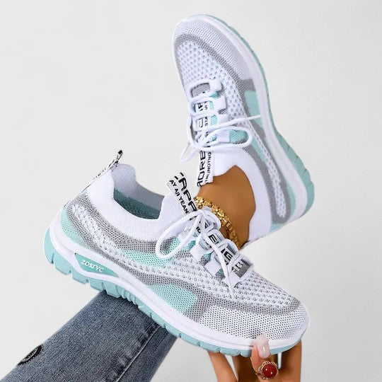 Nadelora | Lace-Up Knit Sneakers with Cushioned Sole for Women