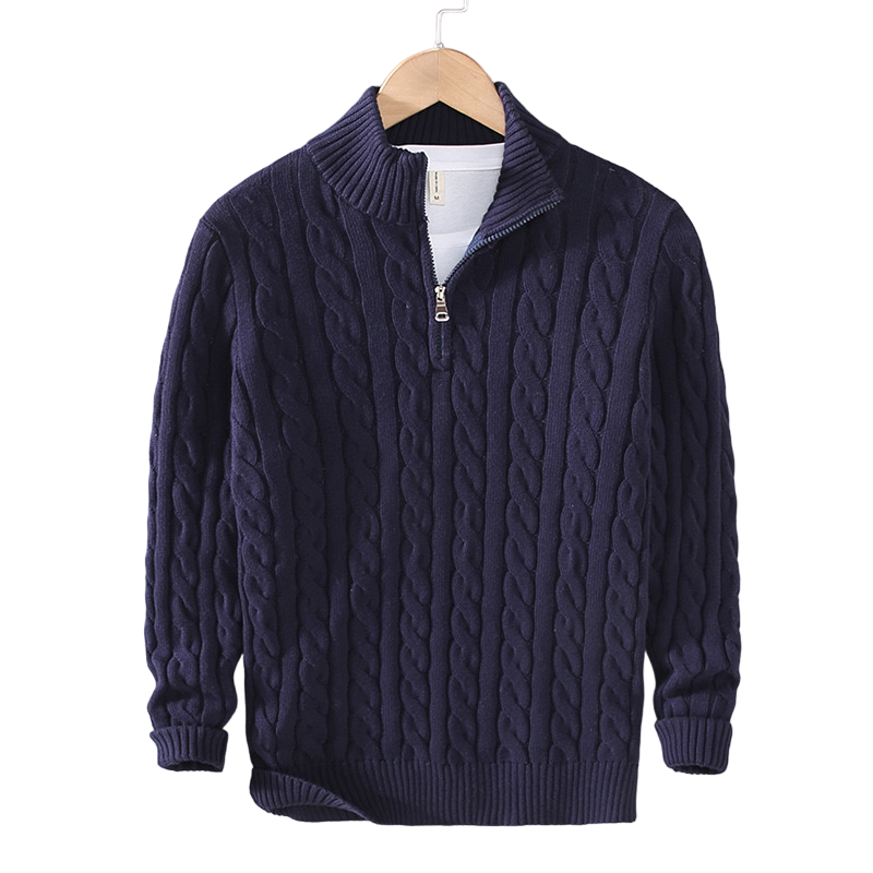 Alexander | Quarter-Zip Ribbed Knit Sweater for Men