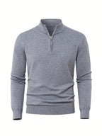 Anton | Ribbed Quarter-Zip Sweater with Stand Collar for Men