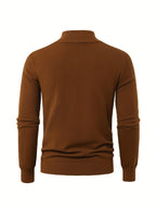 Anton | Ribbed Quarter-Zip Sweater with Stand Collar for Men
