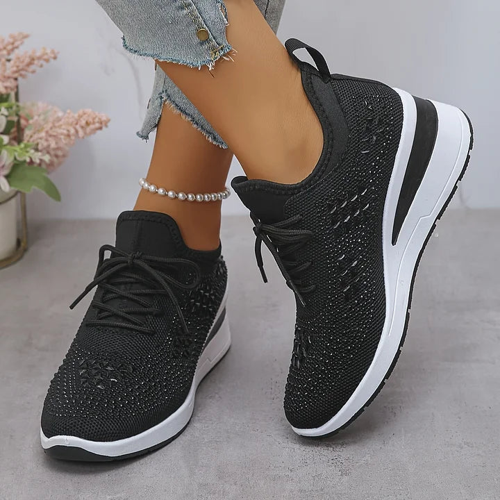 Nadalynn | Rhinestone Mesh Slip-On Sneakers for Women