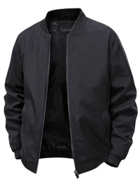 Christian | Ribbed Collar Longline Bomber Jacket for Men