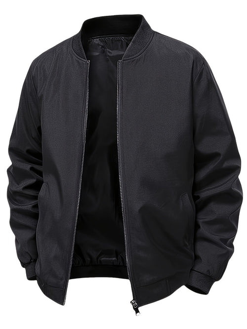 Christian | Ribbed Collar Longline Bomber Jacket for Men