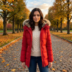 Laura | Fitted Quilted Puffer Jacket with Fur Hood for Women