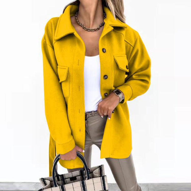 Melina | Double-Breasted Trench Coat with Lapel Collar for Women