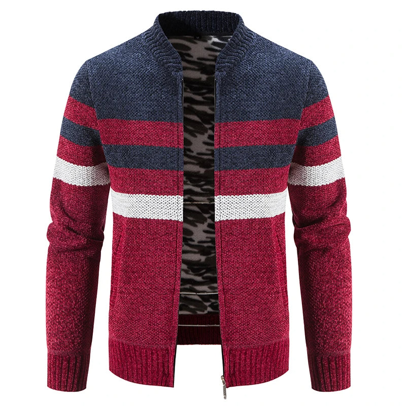 Nils | Ribbed Zip-Up Vest with Contrast Trim for Men