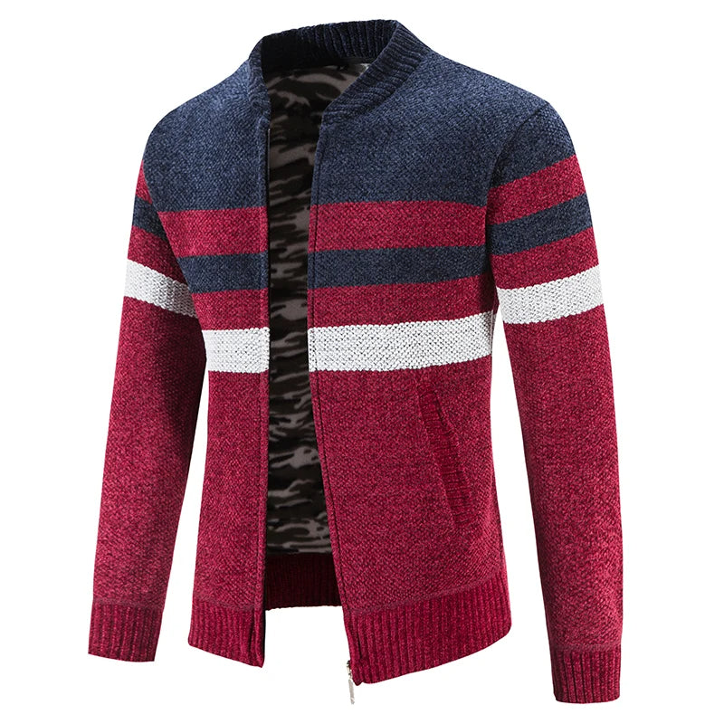 Nils | Ribbed Zip-Up Vest with Contrast Trim for Men