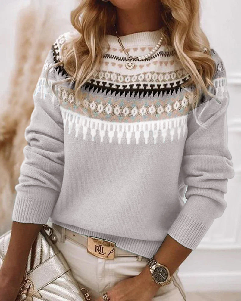 Georgina | Fair Isle Sweater with Crew Neck for Women