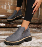 Alessia | Cushioned Wedge Ankle Boots with Side Zip for Women