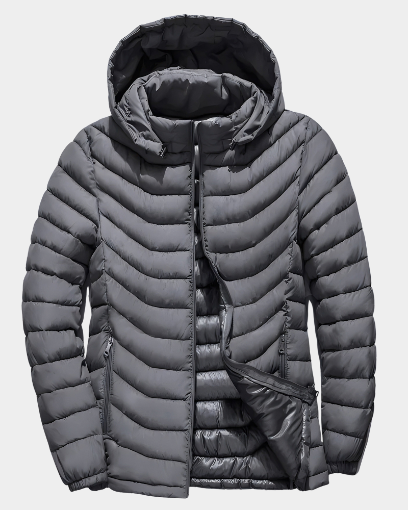 Garrett | Quilted Puffer Jacket with Detachable Hood for Men