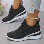 Nadalynn | Rhinestone Mesh Slip-On Sneakers for Women