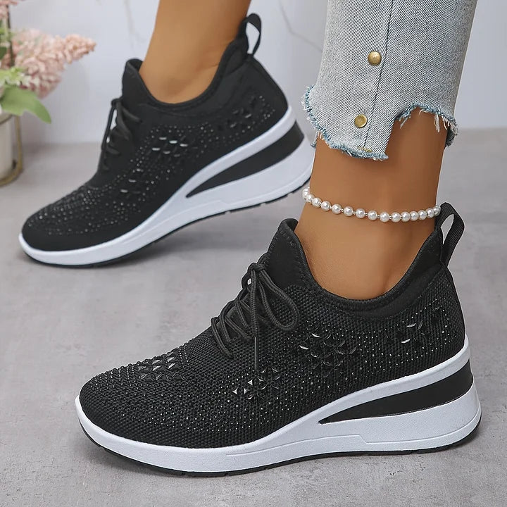 Nadalynn | Rhinestone Mesh Slip-On Sneakers for Women