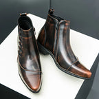 Sigurd | Brogue Winter Boot with Block Heel for Men