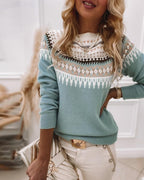 Georgina | Fair Isle Sweater with Crew Neck for Women